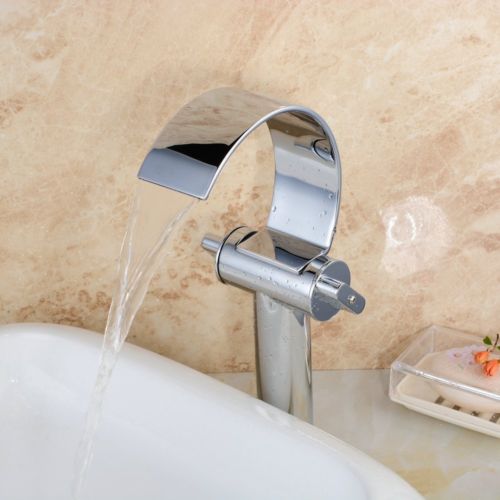 Deck Mounted tall body Single Handle Centerset Bathroom Tap for Vessel Sink